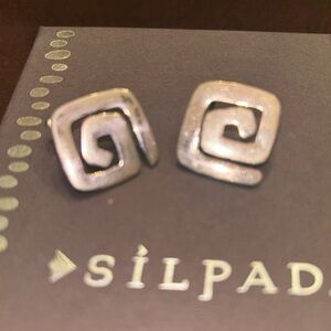 VTG Silpada Sterling Silver .925 geometric design 1/2” square post